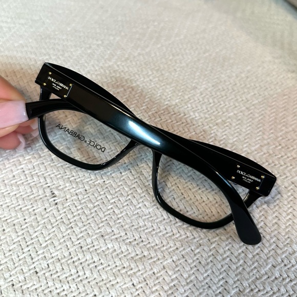 Dolce & Gabbana black and red polka dot rectangular prescription frames - Picture 2 of 9